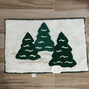 Threshold Green and White Bath Rug